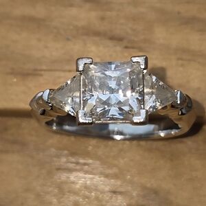 Diamonique Cz And Silver  Ring